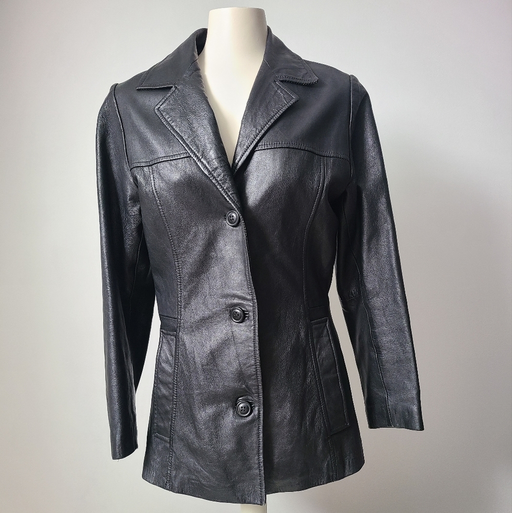 Vintage Fitted Leather Jacket (S)